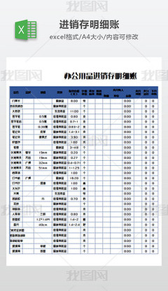 產(chǎn)品統(tǒng)計(jì)表專題模板 辦公用品銷售